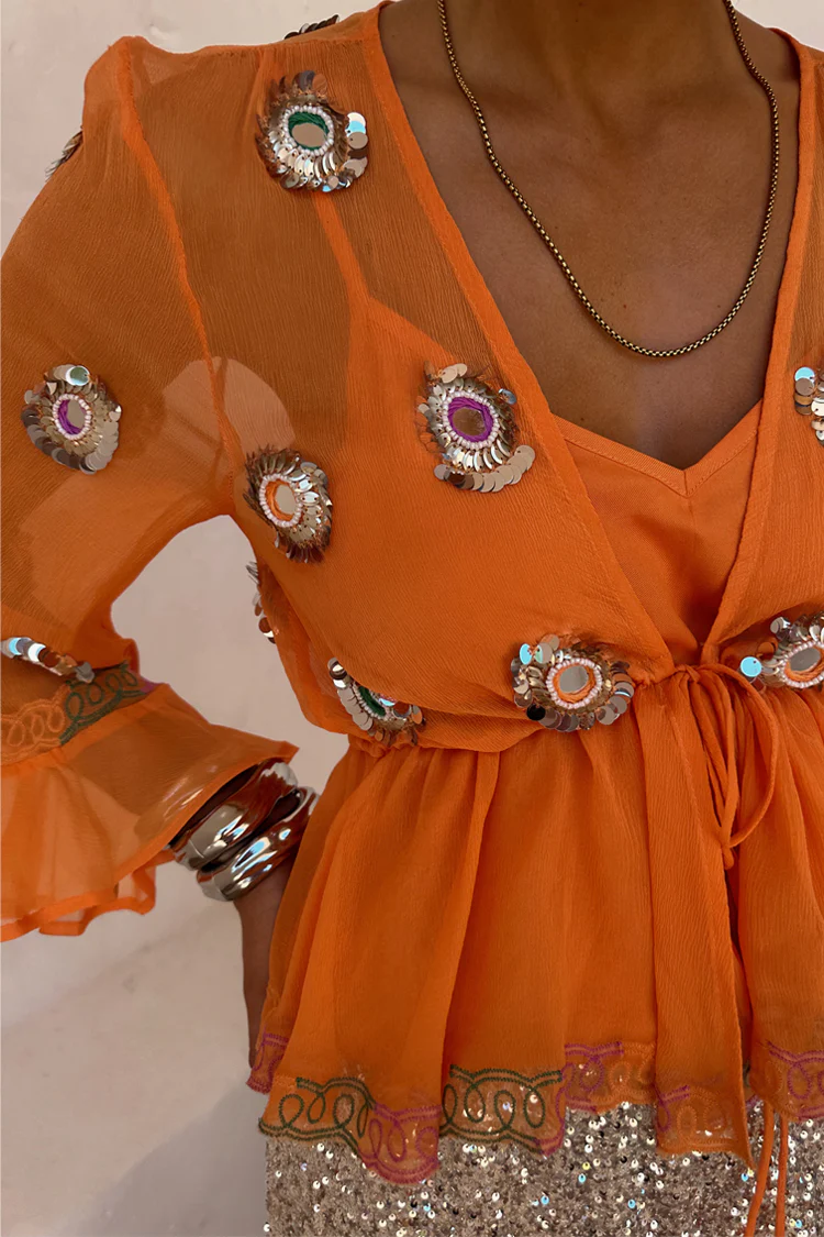 Apricot Embellished Top - Image 10