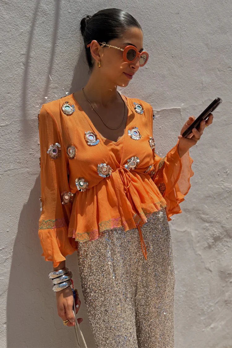 Apricot Embellished Top - Image 4