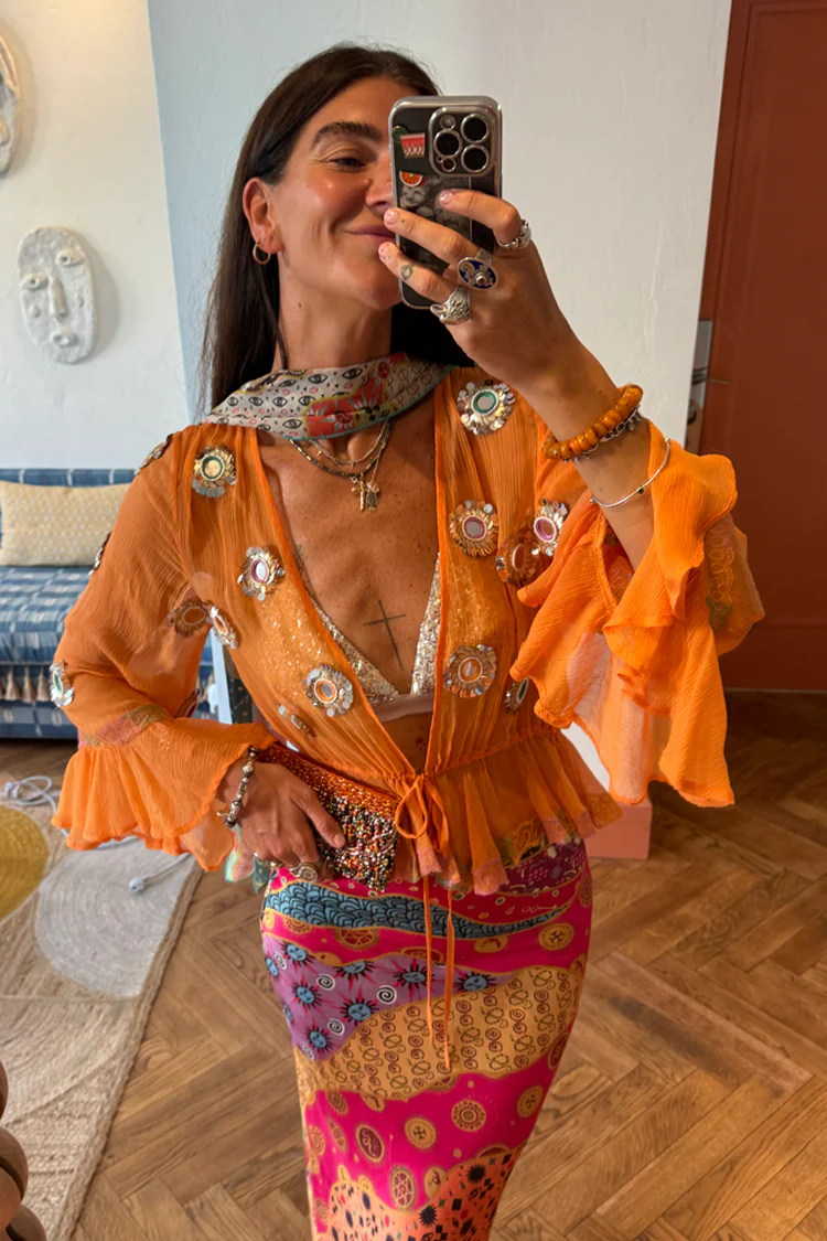 Apricot Embellished Top - Image 7