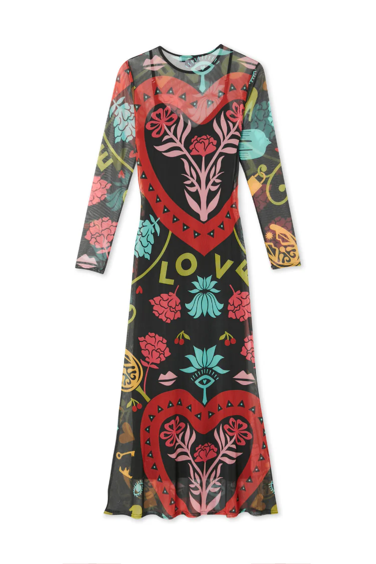 Black Amara Mesh Dress - Image 10