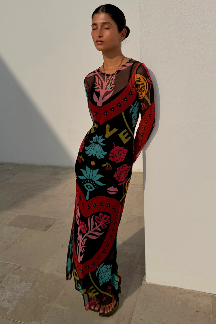 Black Amara Mesh Dress - Image 2