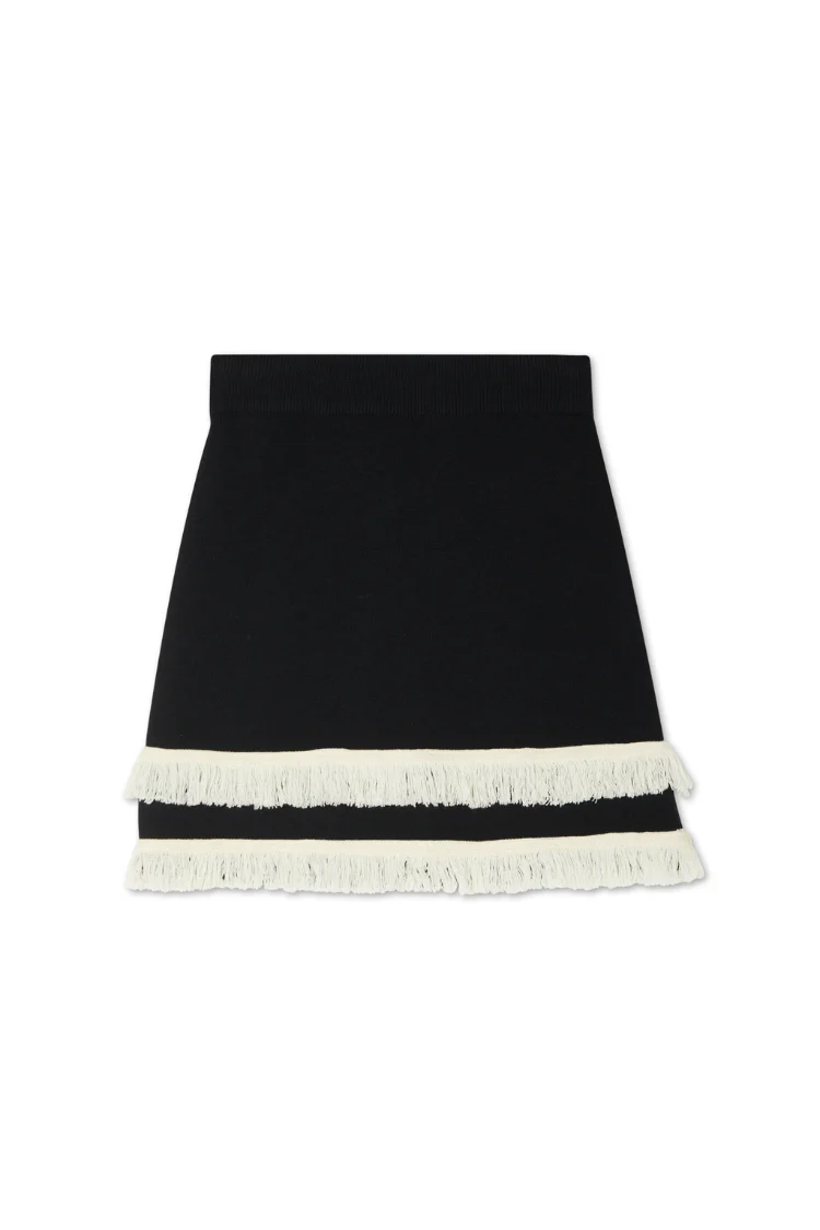 Black and Cream Fringe Jake Skirt - Image 11