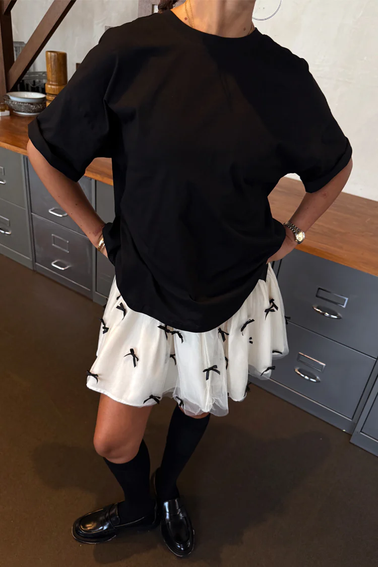 Black Bow Back T-Shirt - Image 7