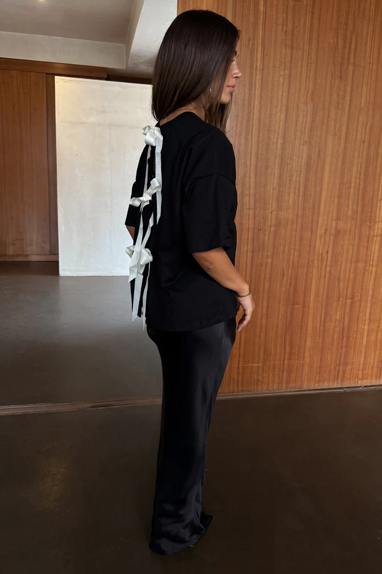 Black Bow Back T-Shirt - Image 8