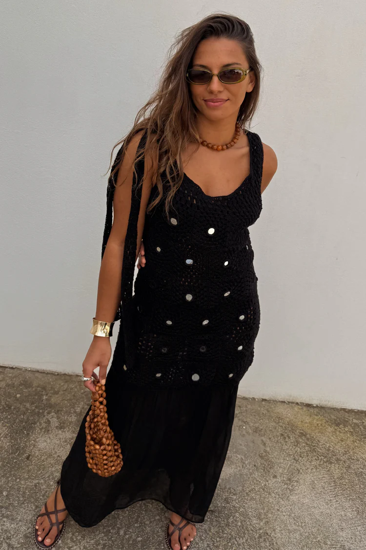 Black Crochet Alicia Dress - Image 4