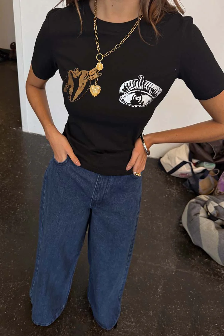 Black Deloris Foil Baby T Shirt - Image 6