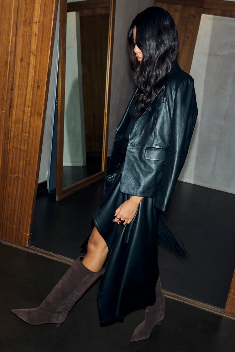 Black Leather Blazer - Image 11