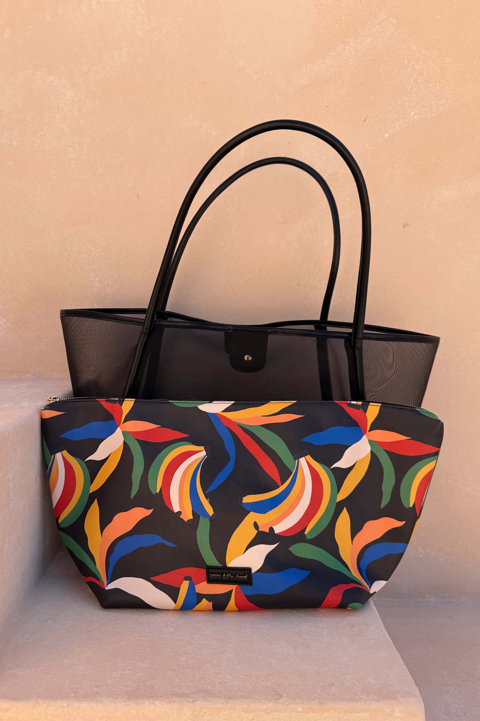 Black Mesh Tote Bag - Image 9