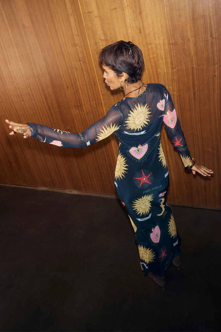 Black Mystical Mesh Dress - Image 6
