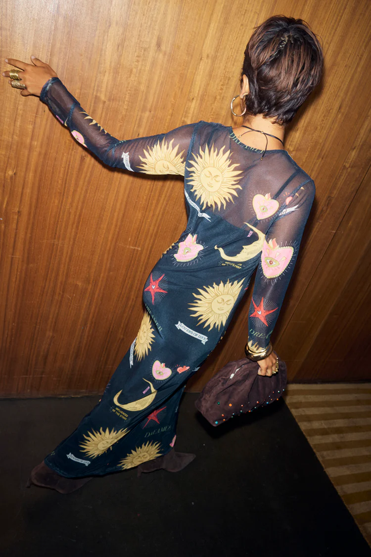 Black Mystical Mesh Dress - Image 9