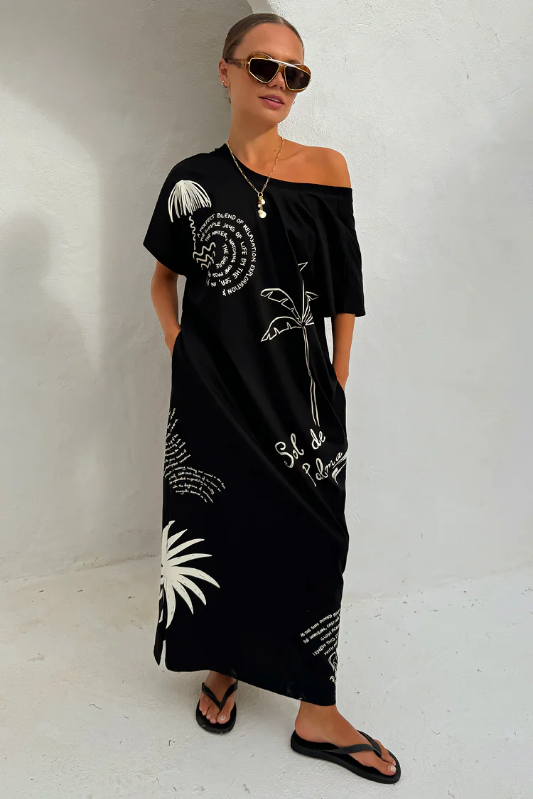 Black Palma T Shirt Dress - Image 2