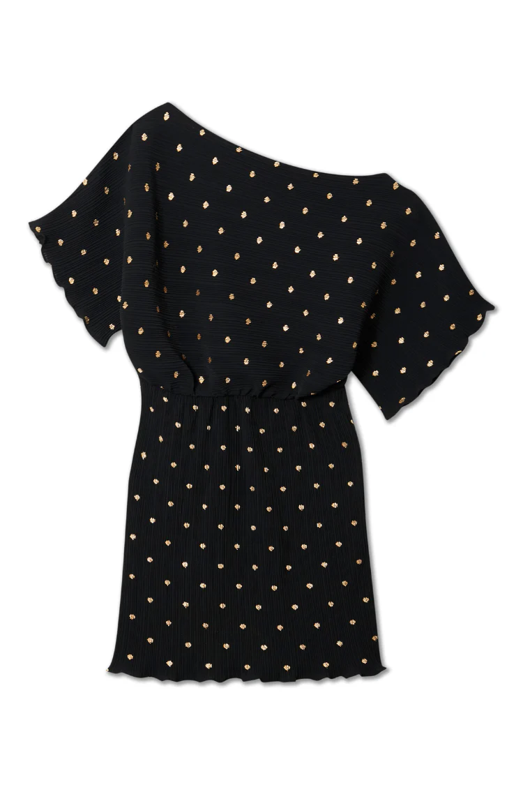 Black Plisse Mini Tilly Dress - Image 13