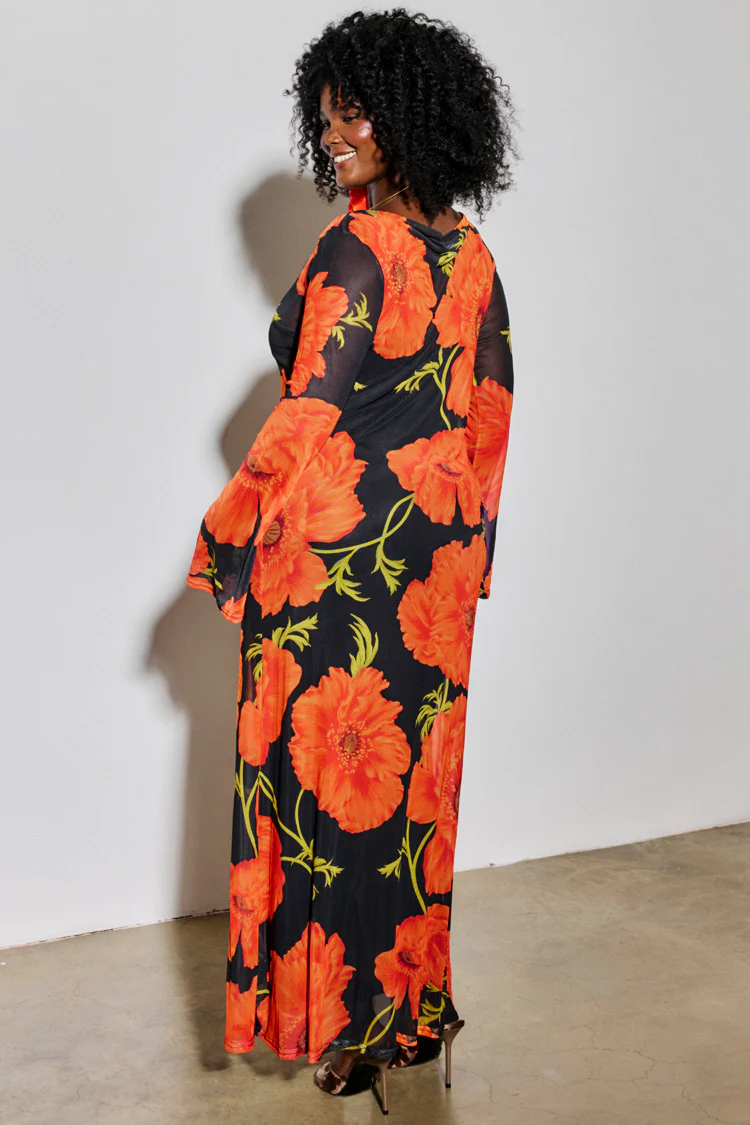 Black Poppy Aria Mesh Dress - Image 12