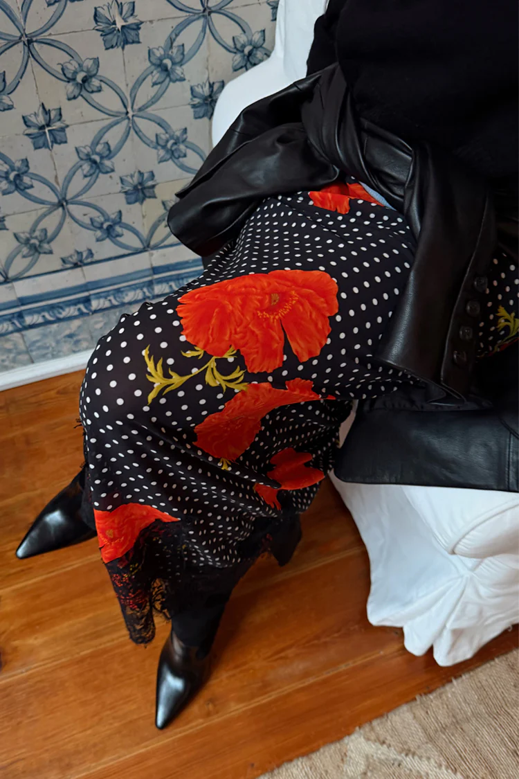 Black Poppy Midi Maeva Skirt - Image 6