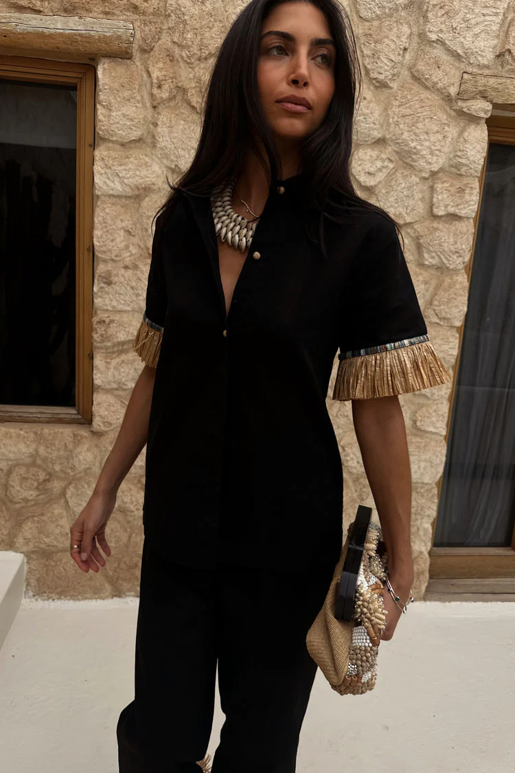 Black Raffia Shirt - Image 6