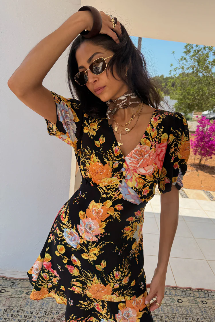 Black Sofia Mini Tea Dress - Image 5