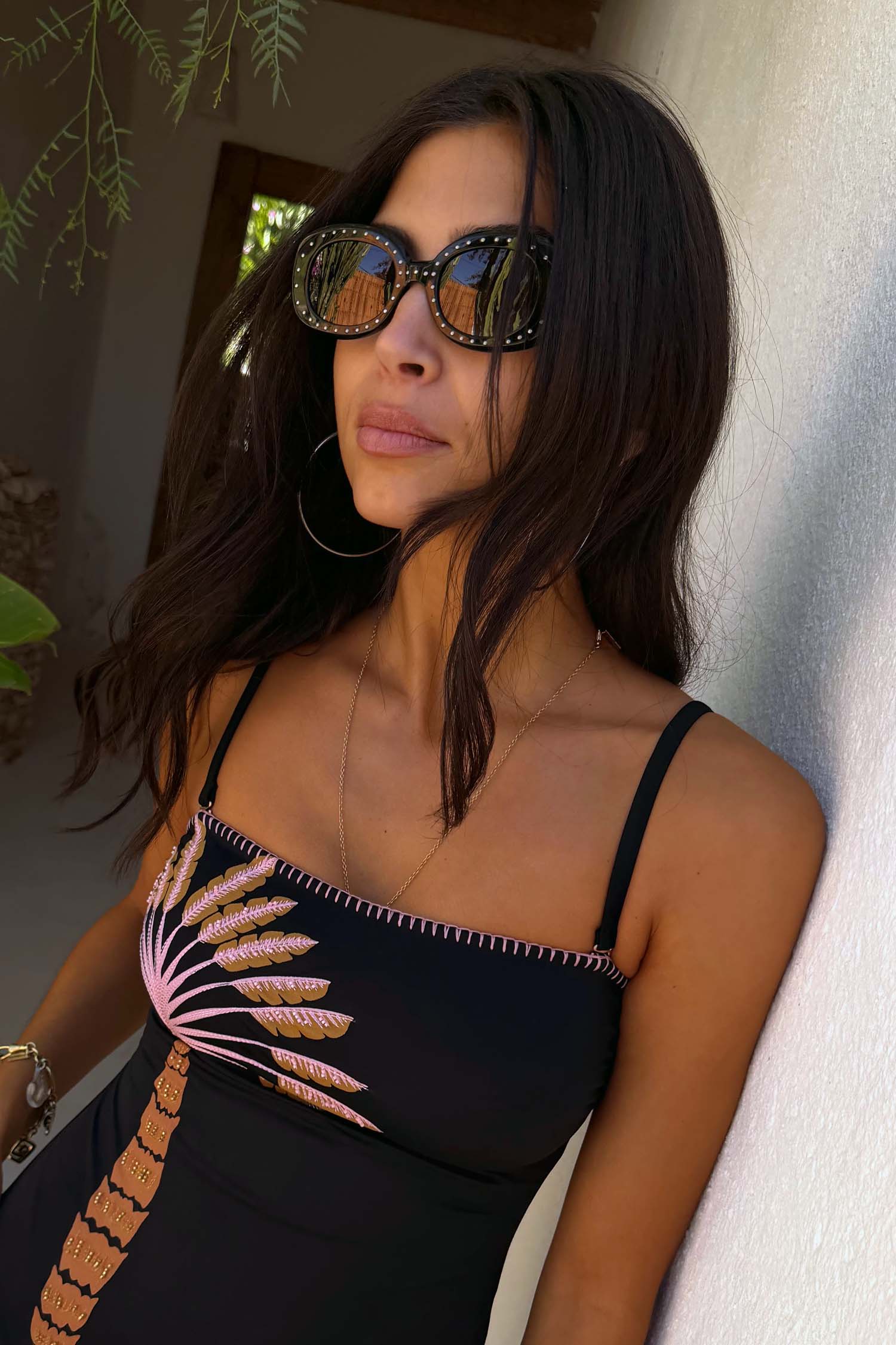 Black Studded Acetate Sunglasses - Image 2
