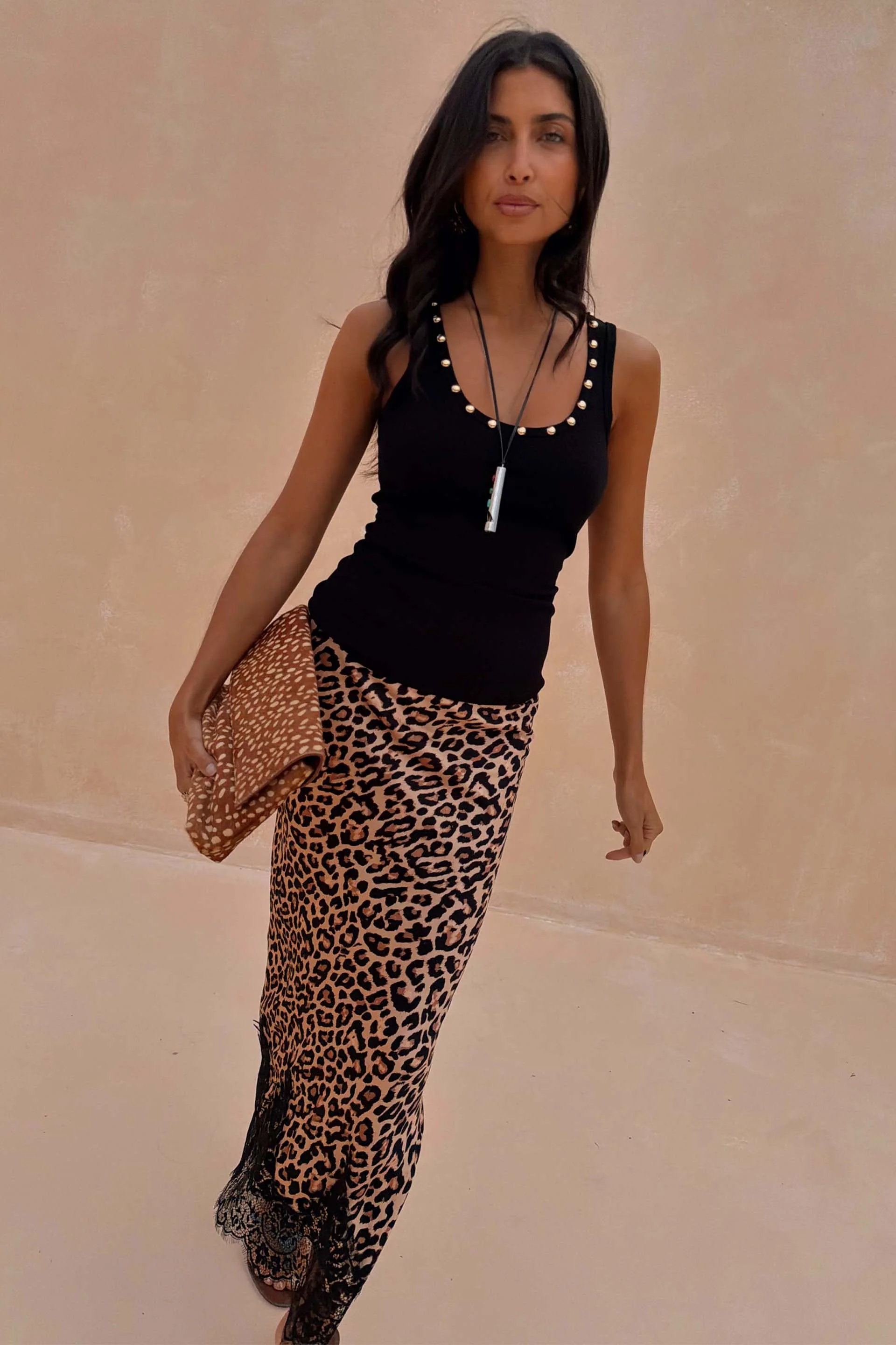 Black Studded Rib Vest - Image 7