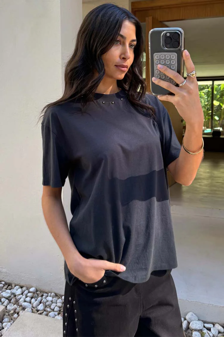 Black Studded T-Shirt - Image 6