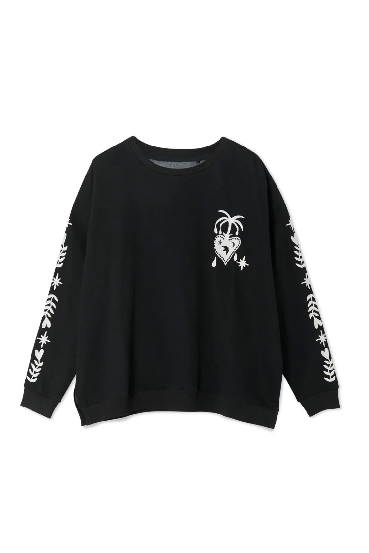 Black Sweatshirt with Ecru Embroidery - Image 11