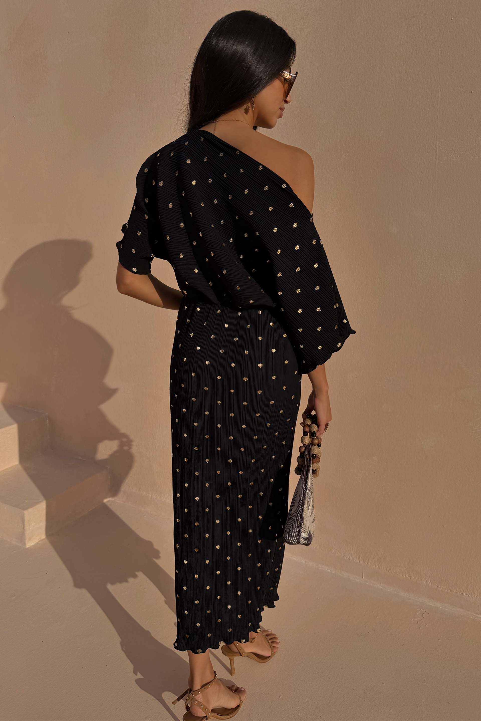Black Tilly Dress with Gold Foil - Image 10