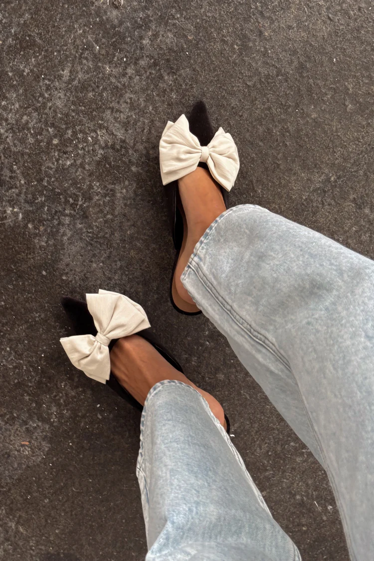 Black Velvet Bow Mules - Image 4