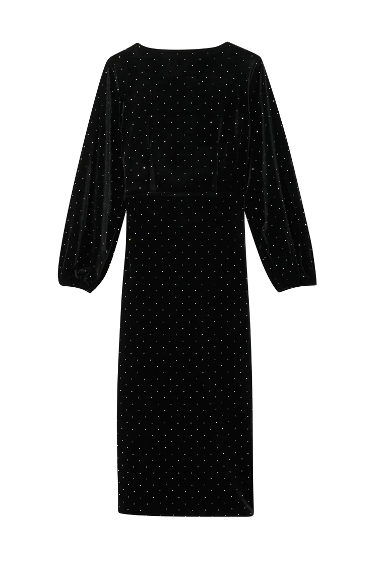 Black Velvet Midi Vienna Dress Petite - Image 11