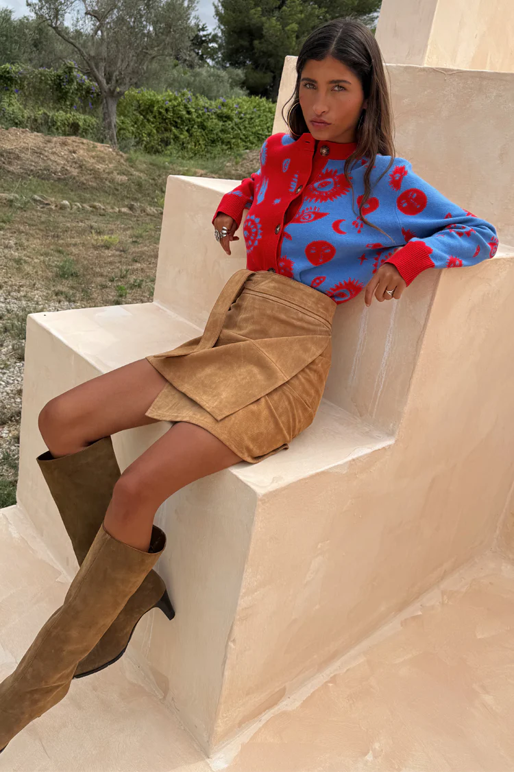 Blue and Red Holly Cardigan - Image 8