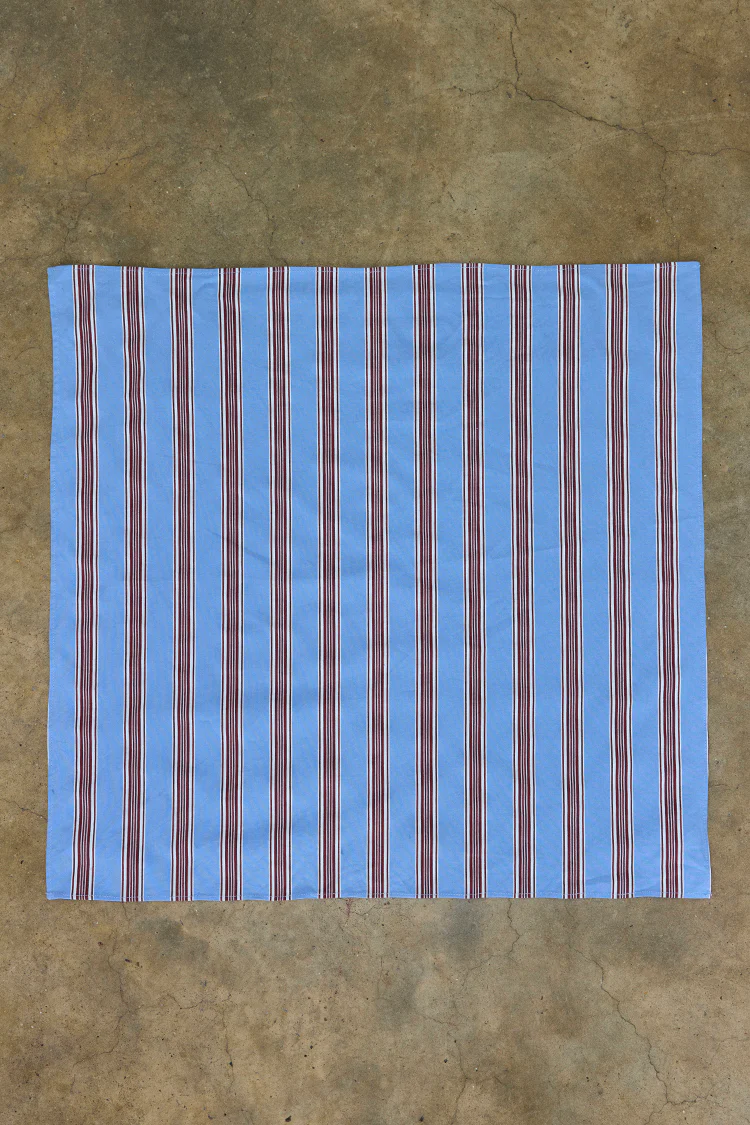 Blue Cotton Stripe Bandana - Image 5