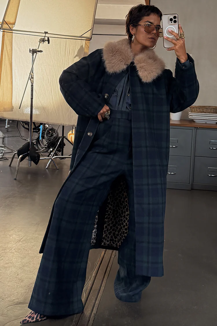 Blue Tartan Sophie Trousers - Image 4