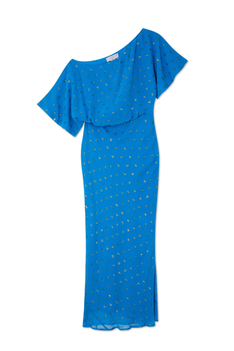 Blue Jacquard Tilly Dress - Image 8