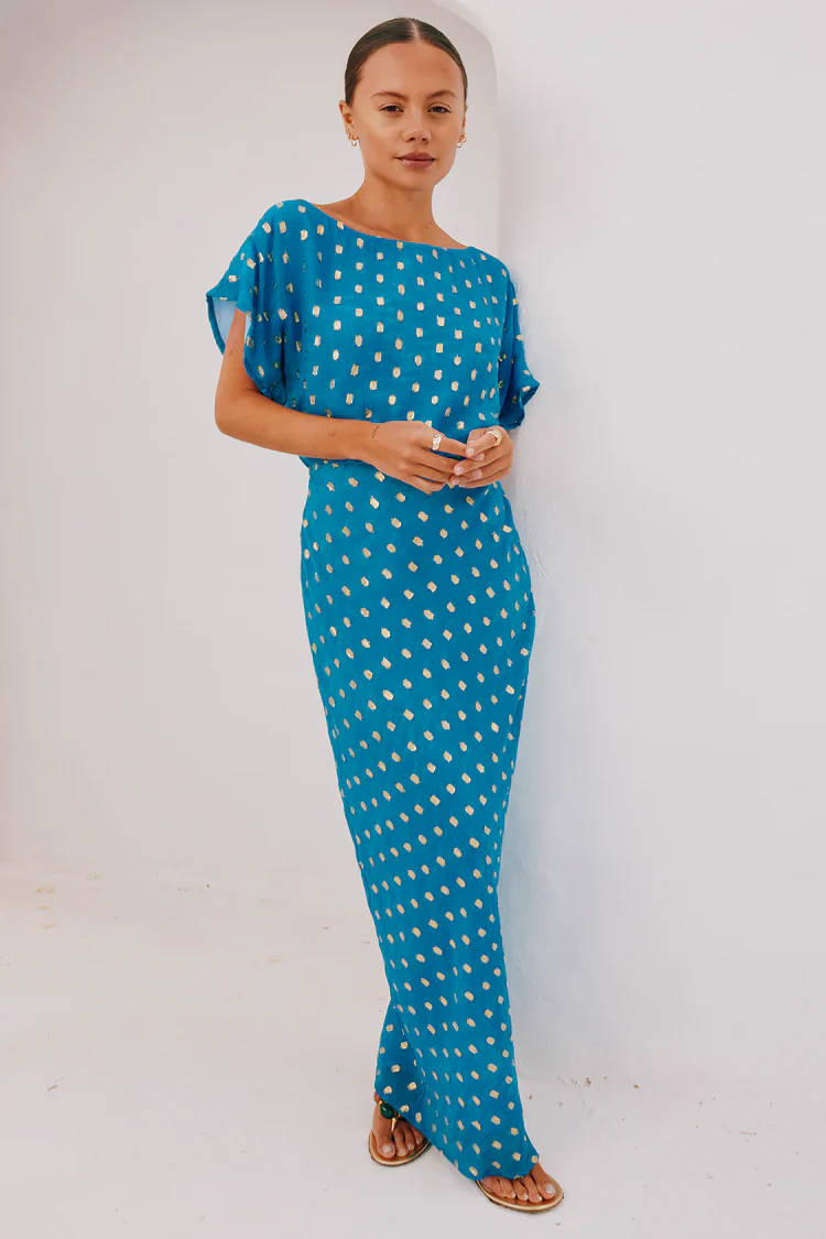 Blue Jacquard Tilly Dress - Image 4