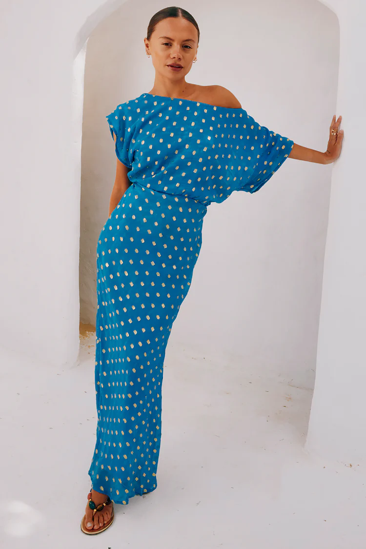Blue Jacquard Tilly Dress - Image 3
