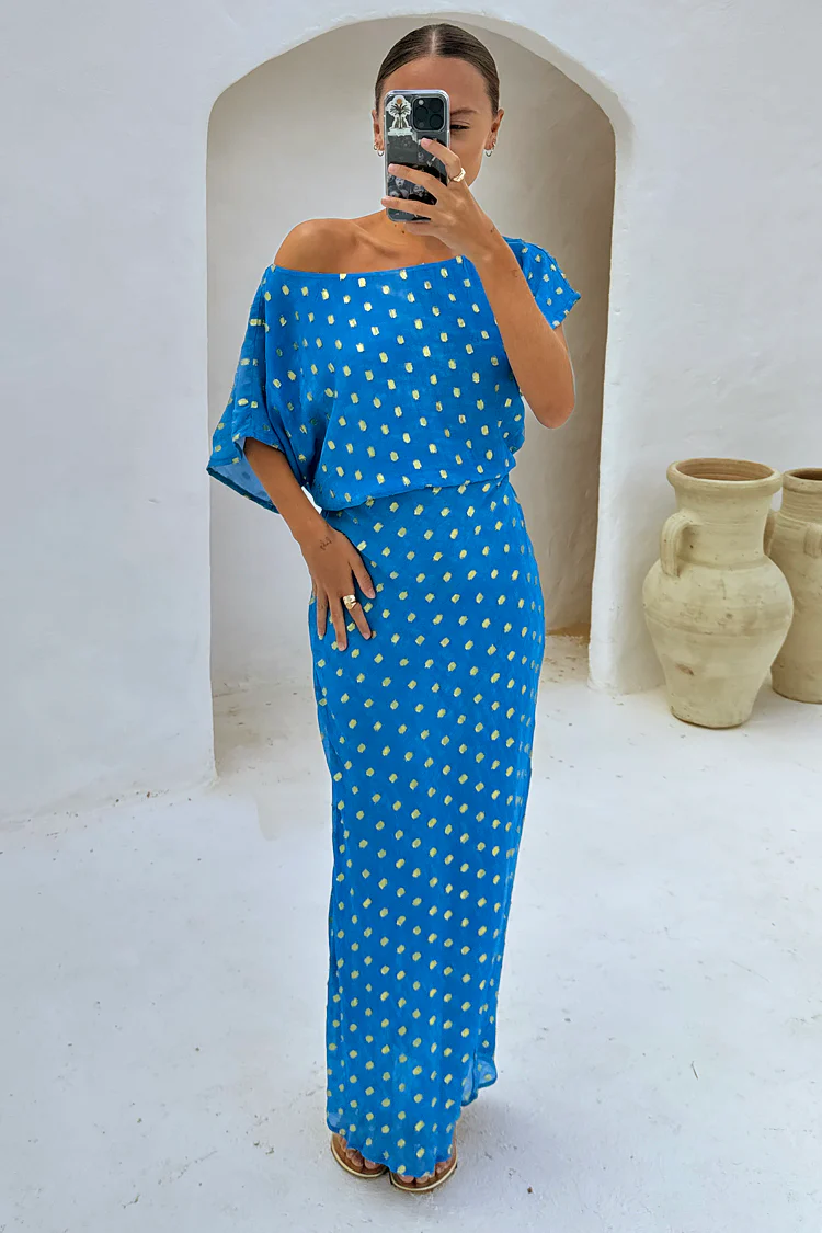 Blue Jacquard Tilly Dress - Image 2