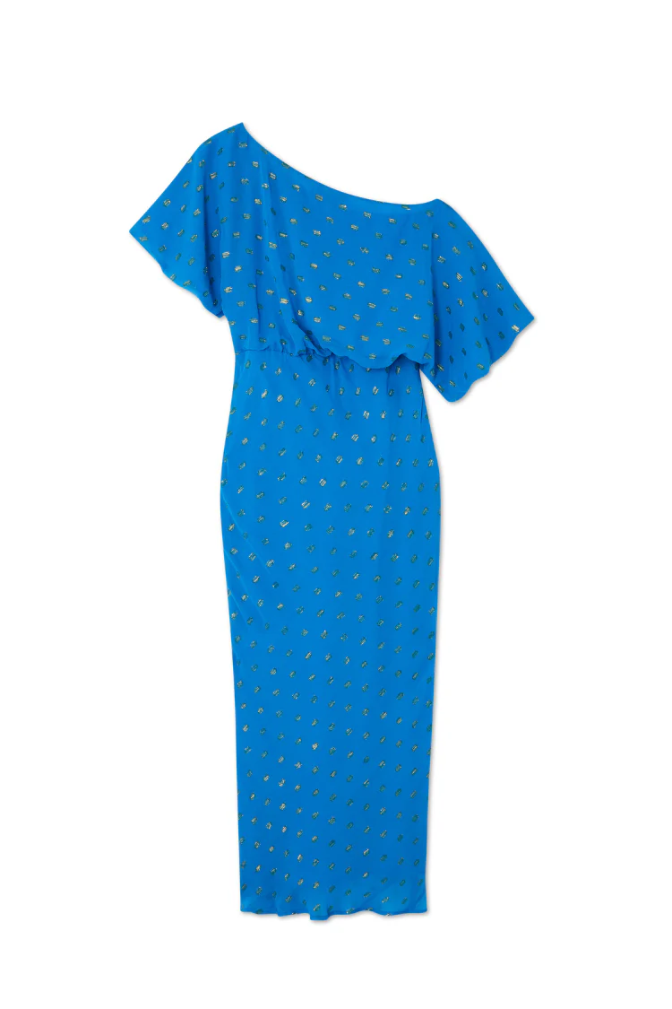Blue Jacquard Tilly Dress Petite - Image 9