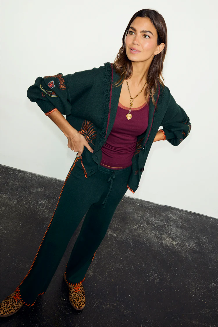 Bottle Green Safari Cardigan - Image 4