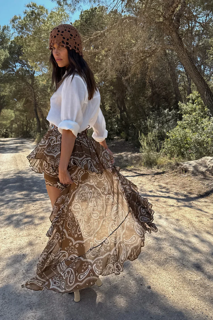 Brown Bandana Cassie Skirt - Image 4