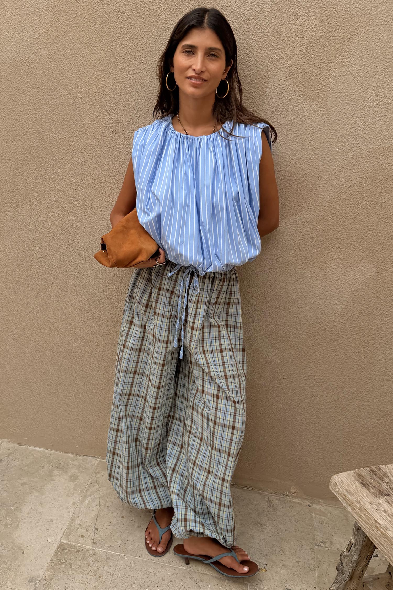 Check Balloon Trousers - Image 6