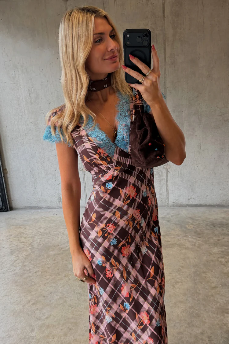 Check Floral Dress - Image 3
