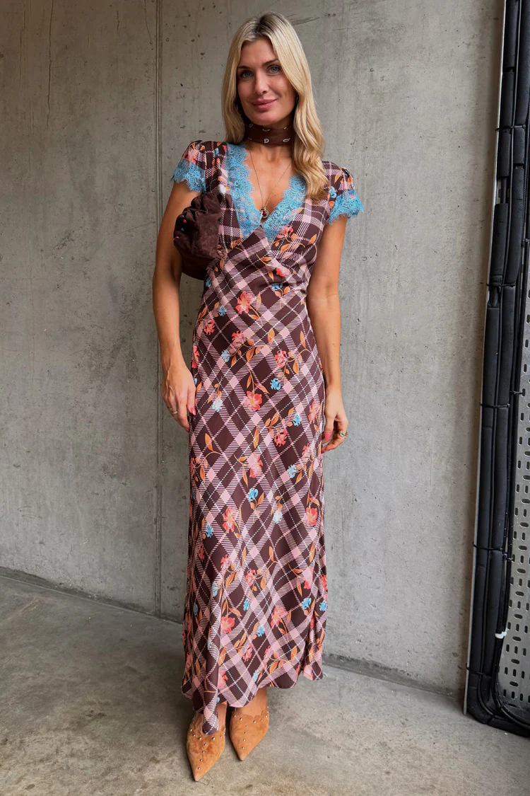 Check Floral Dress - Image 4