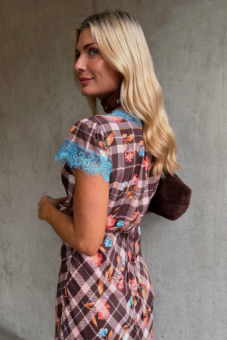 Check Floral Dress - Image 5