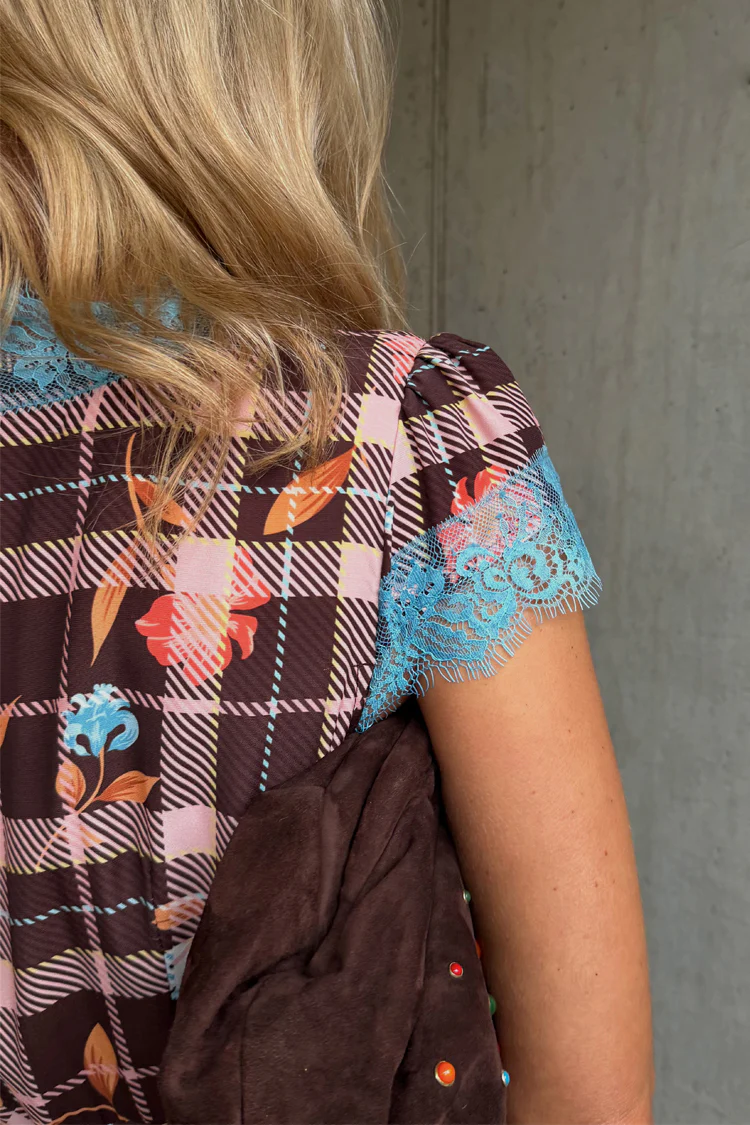 Check Floral Dress - Image 7