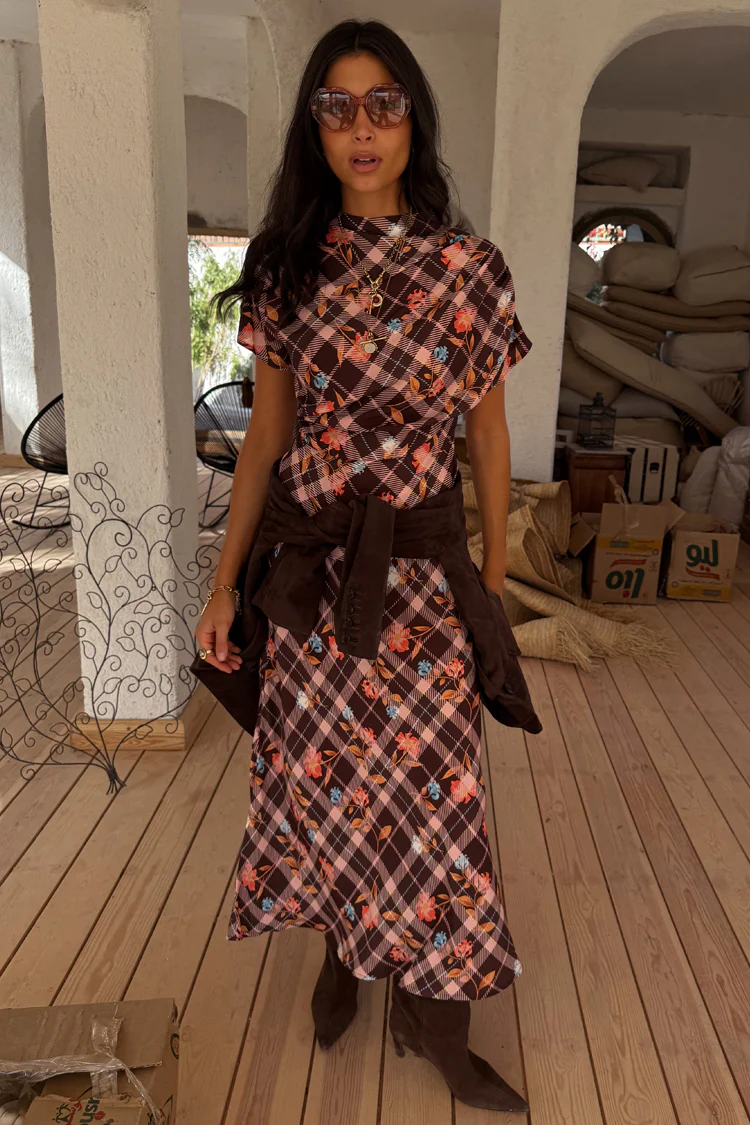 Check Floral Lottie Skirt - Image 10