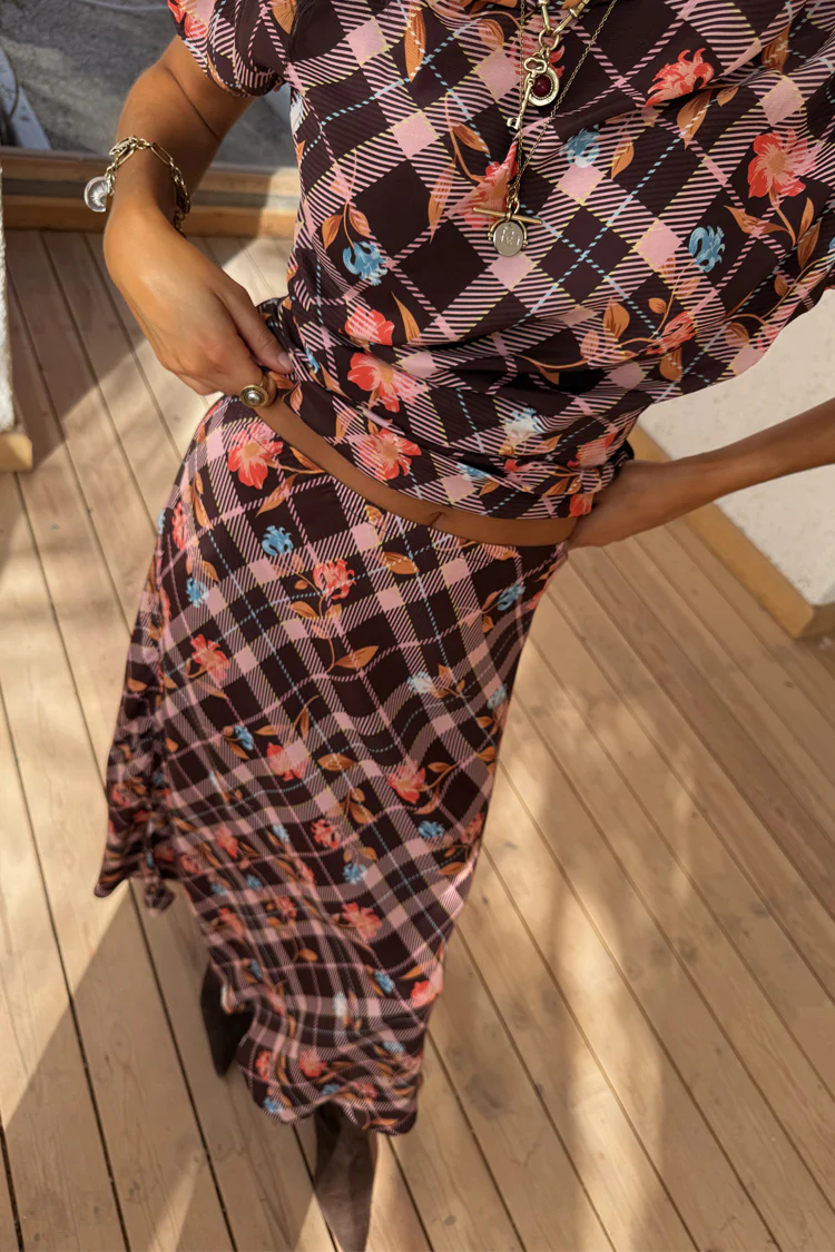 Check Floral Lottie Skirt - Image 9