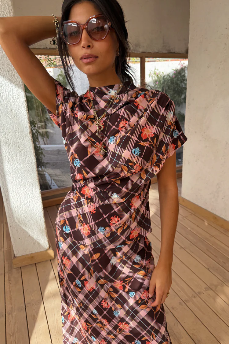 Check Floral Top - Image 5