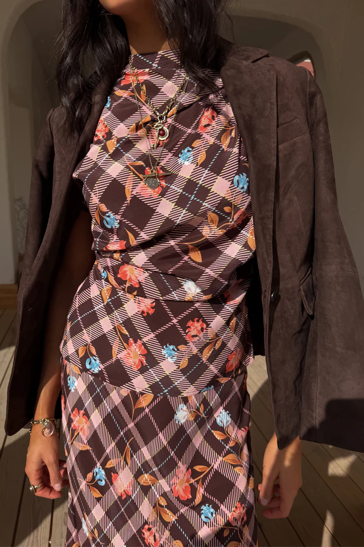 Check Floral Top - Image 8