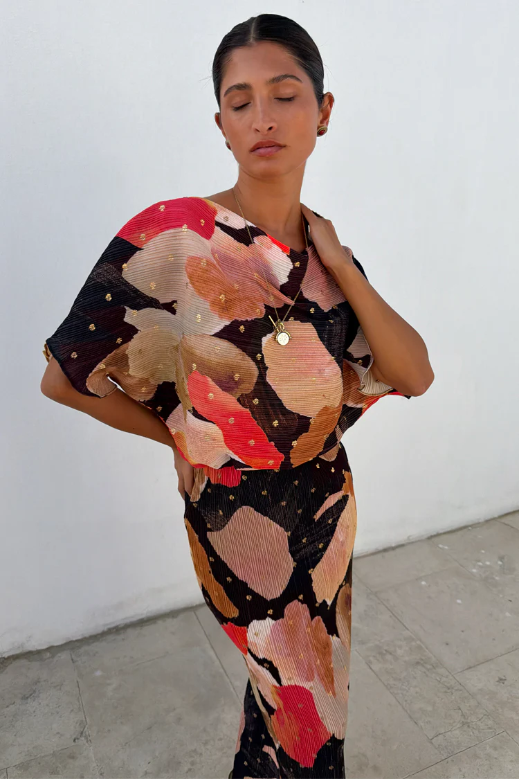 Chocolate Abstract Tilly Dress - Image 3
