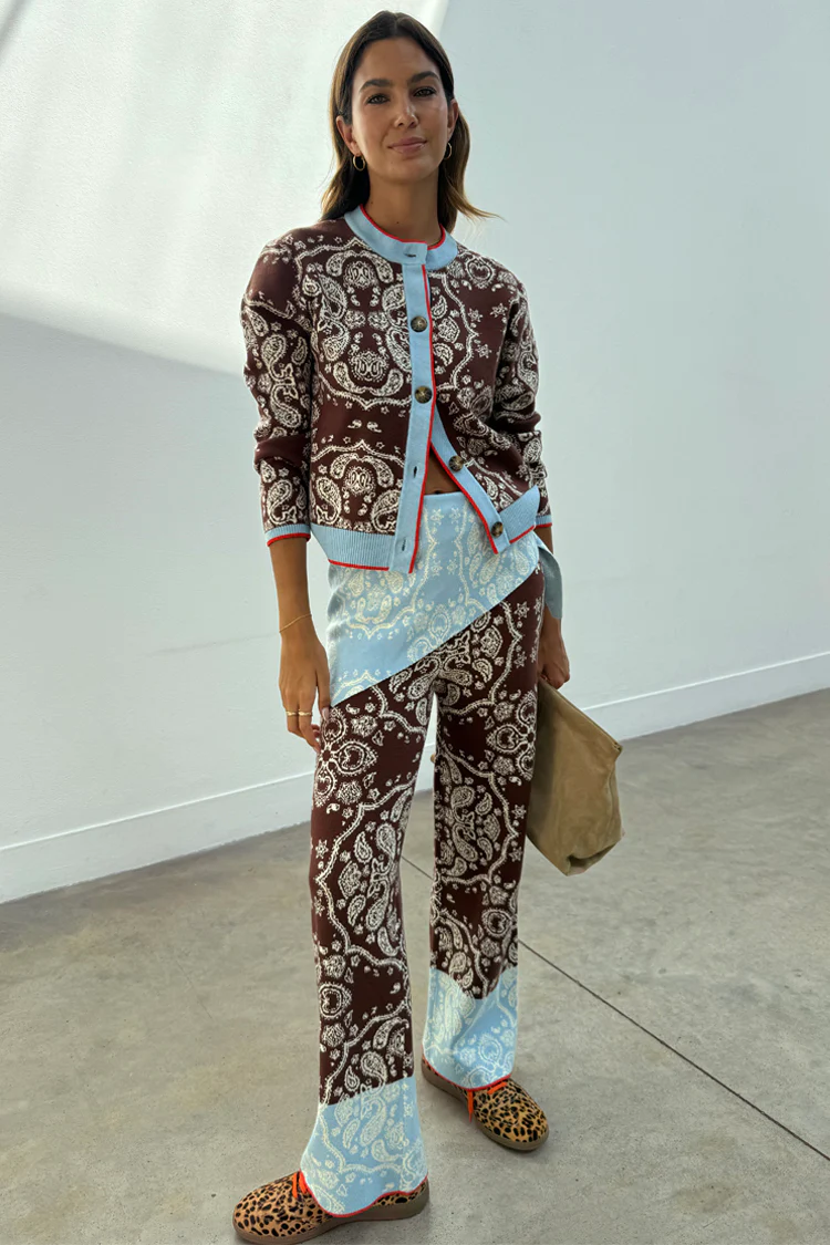 Chocolate Bandana Wide Leg Trousers - Image 7