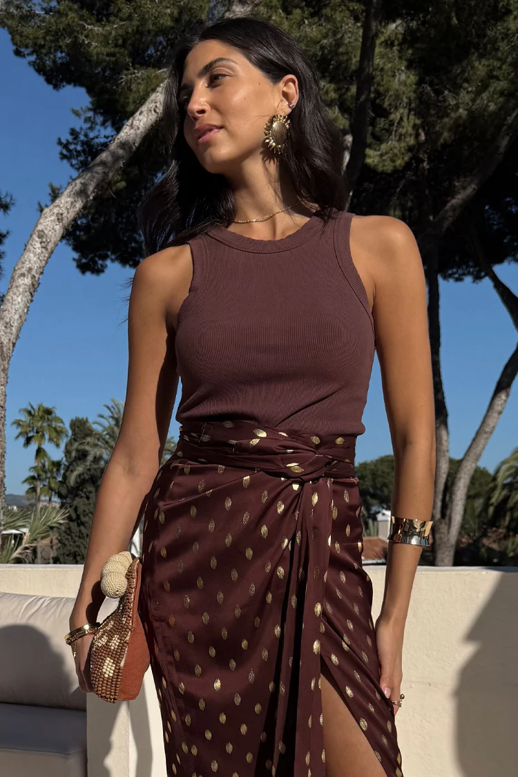 Chocolate Ribbed Tank - Image 6