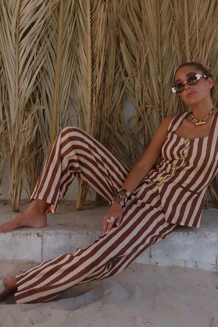 Chocolate Stripe Trousers - Image 9